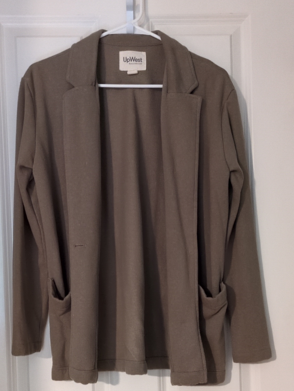 UpWest Taupe Open-Front Blazer Jacket